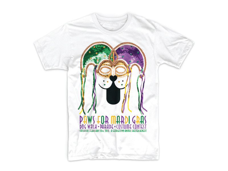 Georgetown Animal Shelter Paws For Mardi Gras Tee